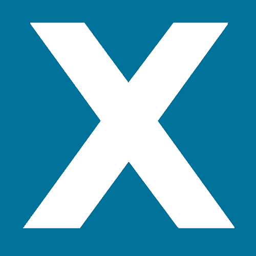 This a button that closes the spanish, it is dark blue with a white x in the middle